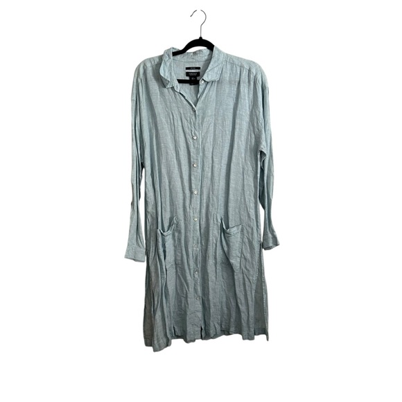 Jones New York Dresses & Skirts - JNY JONES NY 100% Linen Light Blue T-Shirt Dress Tunic Top With Pockets- L
